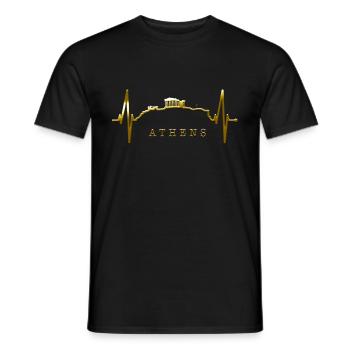 Athènes Skyline Heartbeat Grèce Acropole - T-shirt homme - noir - Devant - AI Model Male 178 light (178cm)