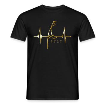 Sylt Skyline Nordsee Herzschlag Nordfriesen Sylter - Männer T-Shirt - Schwarz - Vorne - AI Model Male 178 light (178cm)