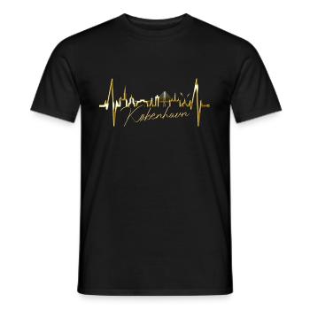 Copenhague Skyline Heartbeat Danemark Amour Hygge - T-shirt homme - noir - Devant - AI Model Male 178 light (178cm)