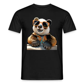 Panda Bear Lunettes de soleil Pandas Love Cute Panda Bear - T-shirt homme - noir - Devant - AI Model Male 178 light (178cm)