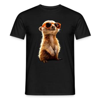 Lunettes de soleil suricate mignon amant de surikate - T-shirt homme - noir - Devant - AI Model Male 178 light (178cm)