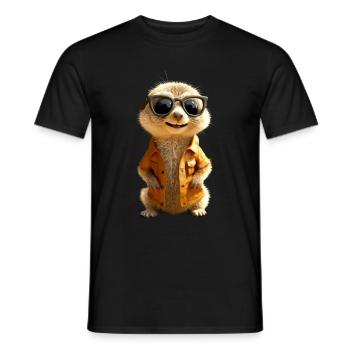 Lunettes de soleil suricate mignon amant de surikate - T-shirt homme - noir - Devant - AI Model Male 178 light (178cm)