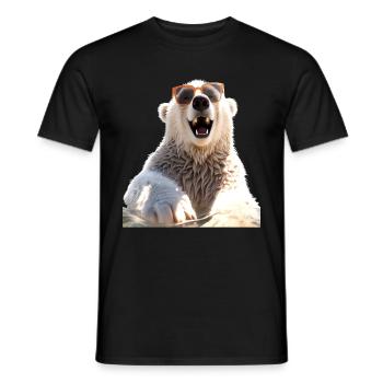 Polar Bear with Sunglasses Bears Love Cute Polar Bears - Men's T-Shirt - black - Front - AI Model Male 178 light (178cm)