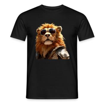 Lion with Sunglasses Dad Lions Love Wild Lion - Men's T-Shirt - black - Front - AI Model Male 178 light (178cm)