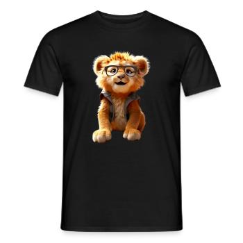 Lion avec des lunettes de soleil Les Lions sauvages aiment le Lion mignon - T-shirt homme - noir - Devant - AI Model Male 178 light (178cm)