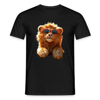 Lion avec des lunettes de soleil Les Lions sauvages aiment le Lion mignon - T-shirt homme - noir - Devant - AI Model Male 178 light (178cm)