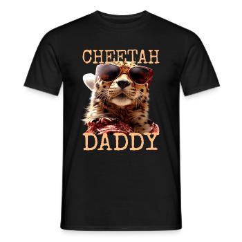Guépard Papa Guépard Papa Papa Fête des Pères Chats - T-shirt homme - noir - Devant - AI Model Male 178 light (178cm)