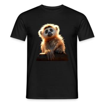 Gibbon Monkey Baby Monkey Little Gibbons Cute Monkey - Men's T-Shirt - black - Front - AI Model Male 178 light (178cm)
