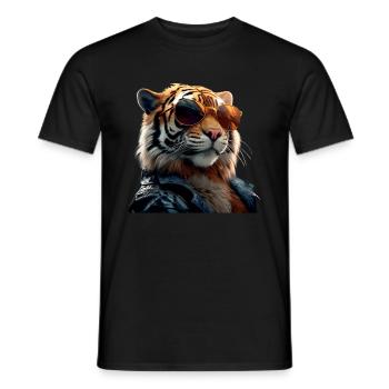 Tiger Big Cat Wild Cats Lover Cute Tiger - Men's T-Shirt - black - Front - AI Model Male 178 light (178cm)