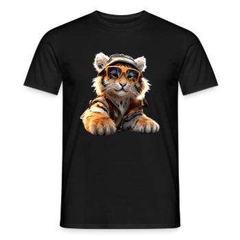 Tiger Big Cat Wild Cats Lover Cute Tiger - Men's T-Shirt - black - Front - AI Model Male 178 light (178cm)
