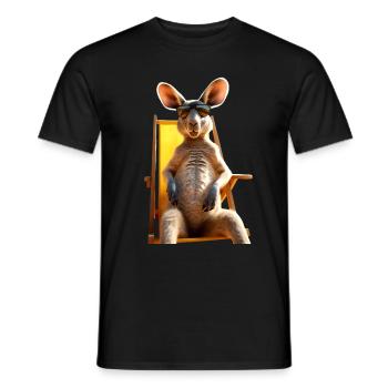 Kangourou Australie Marsupiaux sauvages Kangourous mignons - T-shirt homme - noir - Devant - AI Model Male 178 light (178cm)