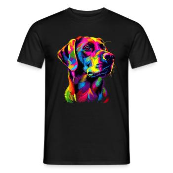 Labrador Retriever Couleurs Colorées Pop Art Chiens - T-shirt homme - noir - Devant - AI Model Male 178 light (178cm)