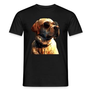 Labrador Retriever Chien Amour Jeunes Labradors Mignons - T-shirt homme - noir - Devant - AI Model Male 178 light (178cm)