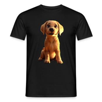 Labrador Retriever Chien Amour Jeunes Labradors Mignons - T-shirt homme - noir - Devant - AI Model Male 178 light (178cm)