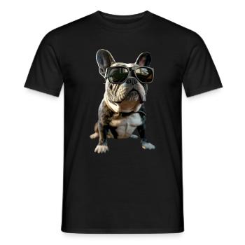 Bouledogue français motif chien bouledogues dogue allemand - T-shirt homme - noir - Devant - AI Model Male 178 light (178cm)