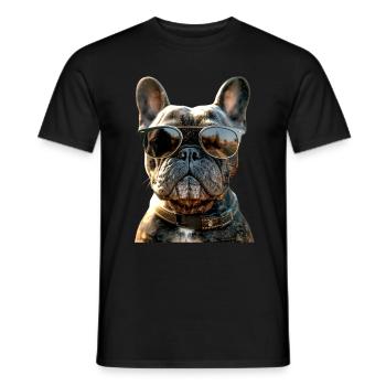 Bouledogue français motif chien bouledogues dogue allemand - T-shirt homme - noir - Devant - AI Model Male 178 light (178cm)
