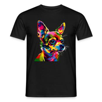 Chihuahua Colorful Colors Pop Art Cute Chihuahuas - Men's T-Shirt - black - Front - AI Model Male 178 light (178cm)