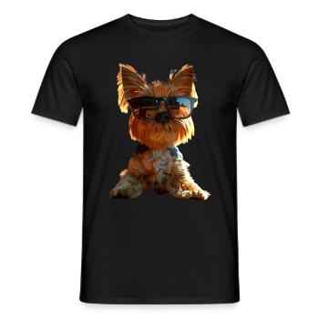 Yorkshire Terrier Dog Lover Cute Yorkie - Men's T-Shirt - black - Front - AI Model Male 178 light (178cm)