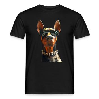 Dobermann Hunde Motiv Wachhund Stolze Dobermänner - Männer T-Shirt - Schwarz - Vorne - AI Model Male 178 light (178cm)