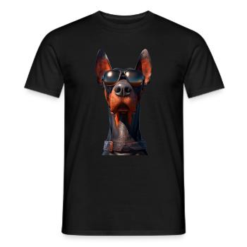 Dobermann Hunde Motiv Wachhund Stolze Dobermänner - Männer T-Shirt - Schwarz - Vorne - AI Model Male 178 light (178cm)