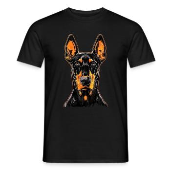 Dobermann Hunde Motiv Wachhund Stolze Dobermänner - Männer T-Shirt - Schwarz - Vorne - AI Model Male 178 light (178cm)