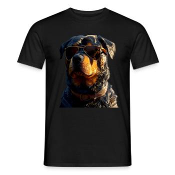 Les chiens Rottweiler aiment les fiers amateurs de rottweiler - T-shirt homme - noir - Devant - AI Model Male 178 light (178cm)