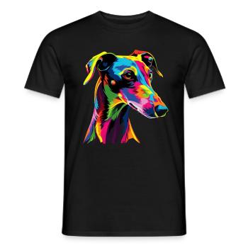 Lévrier Chiens Couleurs Colorées Pop Art Chien Lévrier - T-shirt homme - noir - Devant - AI Model Male 178 light (178cm)