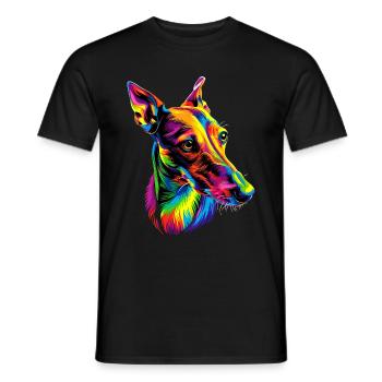 Lévrier Chiens Couleurs Colorées Pop Art Chien Lévrier - T-shirt homme - noir - Devant - AI Model Male 178 light (178cm)