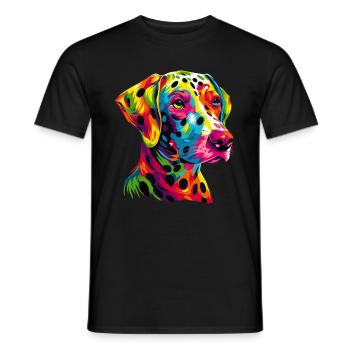 Dalmatian Dogs Colorful Colors Pop Art Rainbow - Men's T-Shirt - black - Front - AI Model Male 178 light (178cm)