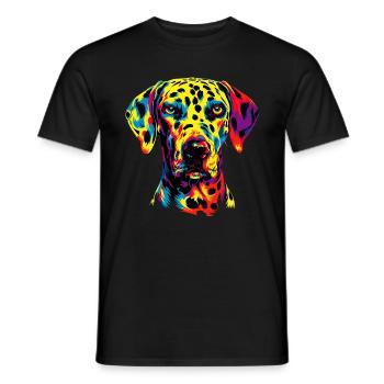 Dalmatian Dogs Colorful Colors Pop Art Rainbow - Men's T-Shirt - black - Front - AI Model Male 178 light (178cm)
