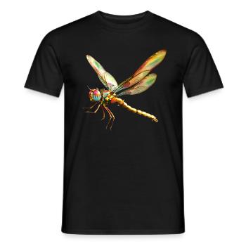 Libelle Dragonfly Bunte Flügel Süße Libellen - Männer T-Shirt - Schwarz - Vorne - AI Model Male 178 light (178cm)