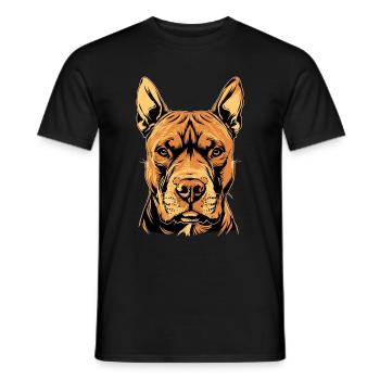 Pitbull Bulldog Pittie American Pitbull Terrier - Men's T-Shirt - black - Front - AI Model Male 178 light (178cm)
