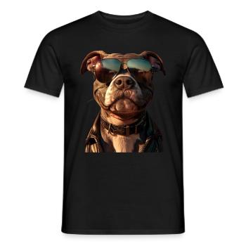 Pitbull Bulldog Pittie American Pitbull Terrier - Men's T-Shirt - black - Front - AI Model Male 178 light (178cm)