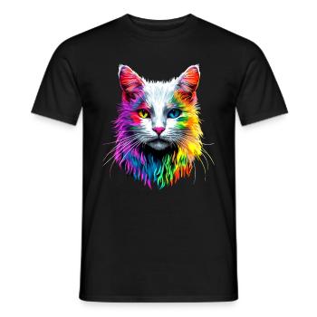 Chat Angora Blanc Chat Angora Chats Angora Mignons - T-shirt homme - noir - Devant - AI Model Male 178 light (178cm)