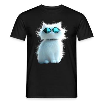 Chat Angora Blanc Chat Angora Chats Angora Mignons - T-shirt homme - noir - Devant - AI Model Male 178 light (178cm)