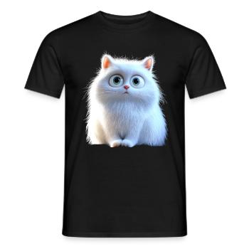 Chat Angora Blanc Chat Angora Chats Angora Mignons - T-shirt homme - noir - Devant - AI Model Male 178 light (178cm)