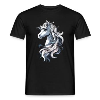 Pony Reitpony Fohlen Reiterin Ponys Reiten Ponyhof - Männer T-Shirt - Schwarz - Vorne - AI Model Male 178 light (178cm)