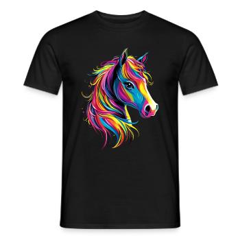 Pony Reitpony Fohlen Reiterin Ponys Reiten Ponyhof - Männer T-Shirt - Schwarz - Vorne - AI Model Male 178 light (178cm)
