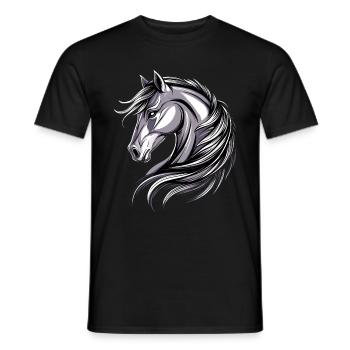 Pony Reitpony Fohlen Reiterin Ponys Reiten Ponyhof - Männer T-Shirt - Schwarz - Vorne - AI Model Male 178 light (178cm)