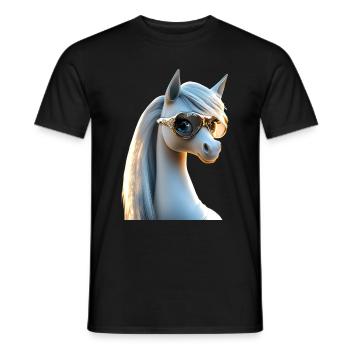 Pony Reitpony Fohlen Reiterin Ponys Reiten Ponyhof - Männer T-Shirt - Schwarz - Vorne - AI Model Male 178 light (178cm)