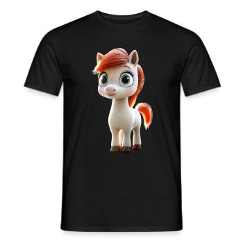 Pony Reitpony Fohlen Reiterin Ponys Reiten Ponyhof - Männer T-Shirt - Schwarz - Vorne - AI Model Male 178 light (178cm)