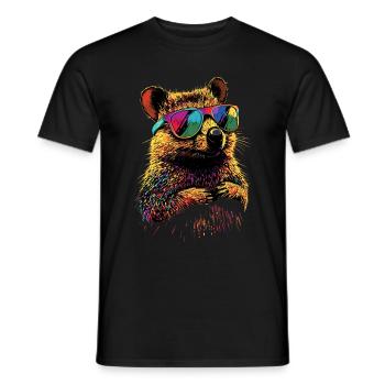 Quokka Sunglasses Rainbow Australia Quokkas - Men's T-Shirt - black - Front - AI Model Male 178 light (178cm)