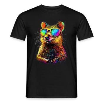 Lunettes de soleil Quokka Rainbow Australia Quokkas - T-shirt homme - noir - Devant - AI Model Male 178 light (178cm)