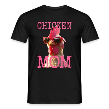 Chicken Mom Chicken Mom Farmer's Wife Mother's Day Chickens - Men's T-Shirt - black - Front - AI Model Male 178 light (178cm)