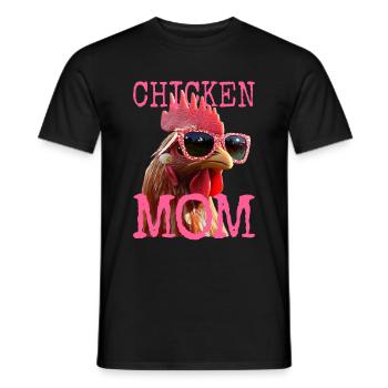 Chicken Mom Chicken Mom Farmer's Wife Mother's Day Chickens - Men's T-Shirt - black - Front - AI Model Male 178 light (178cm)
