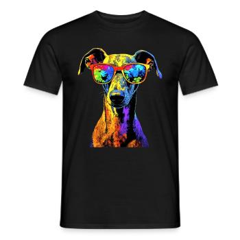 Greyhound Dog Lover Hunting Dog Love Greyhound - Men's T-Shirt - black - Front - AI Model Male 178 light (178cm)