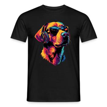 Labrador Retriever Chien Amour Jeunes Labradors mignons - T-shirt homme - noir - Devant - AI Model Male 178 light (178cm)