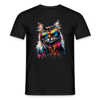 Persian Cat Persian Cat Persian Cat Cute Cats - Men's T-Shirt - black - Front - AI Model Male 178 light (178cm)