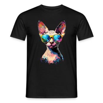 Savannah Cat Cat Mom Cute Serval Leopard Cats - Men's T-Shirt - black - Front - AI Model Male 178 light (178cm)