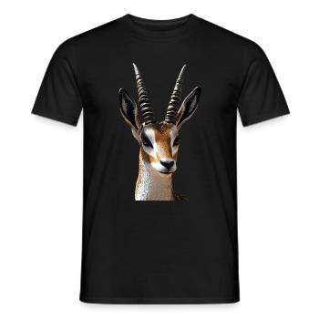 Antilope, Koudou, Gazelle, Afrique, Serengeti, Antilope - T-shirt homme - noir - Devant - AI Model Male 178 light (178cm)